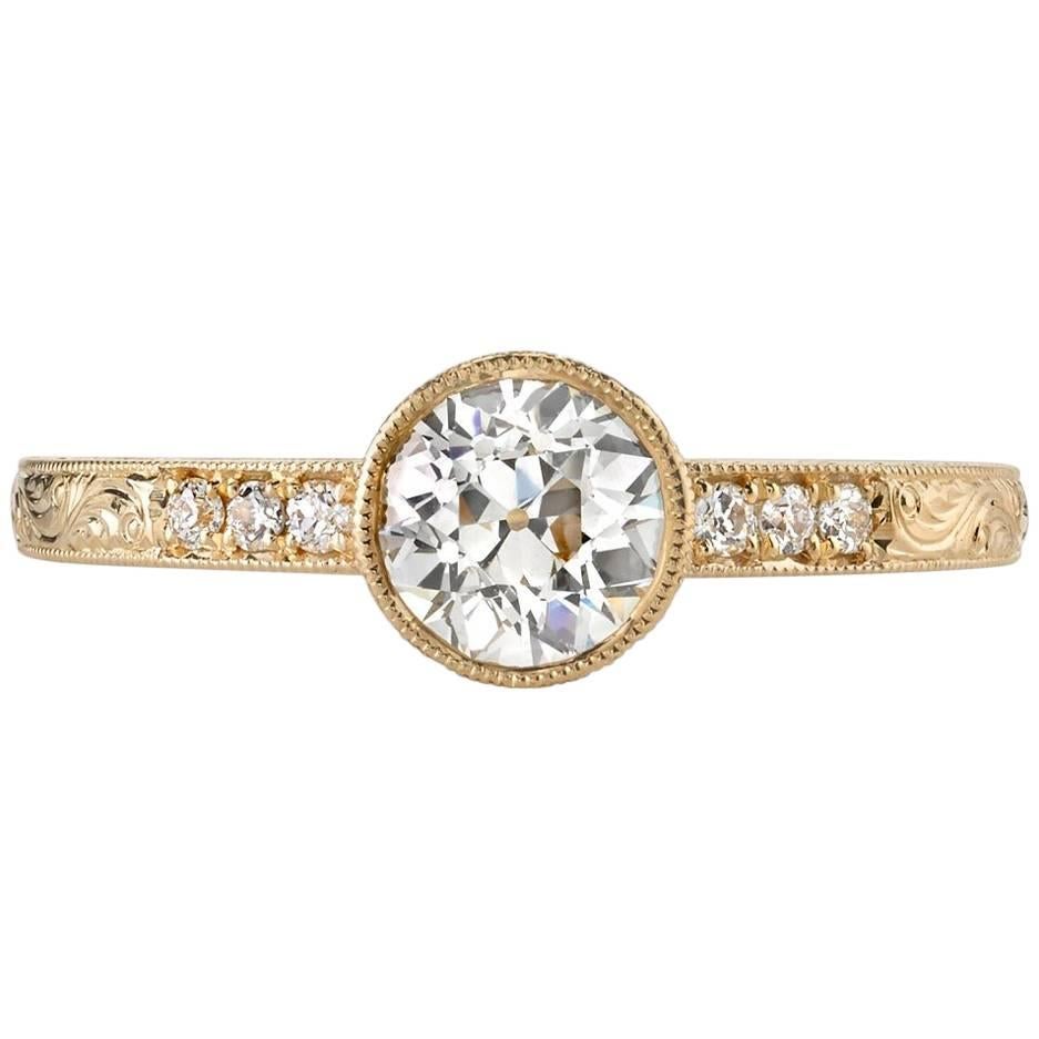 Old European Cut Diamond Rose Gold Engagement Ring