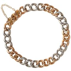 Victorian Gold and Platinum Curb Link Bracelet