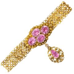 Antique Pink Topaz Georgian Bracelet, a Gossamer Beauty