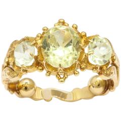 Regency Old Mine Chrysolite Gold Ring