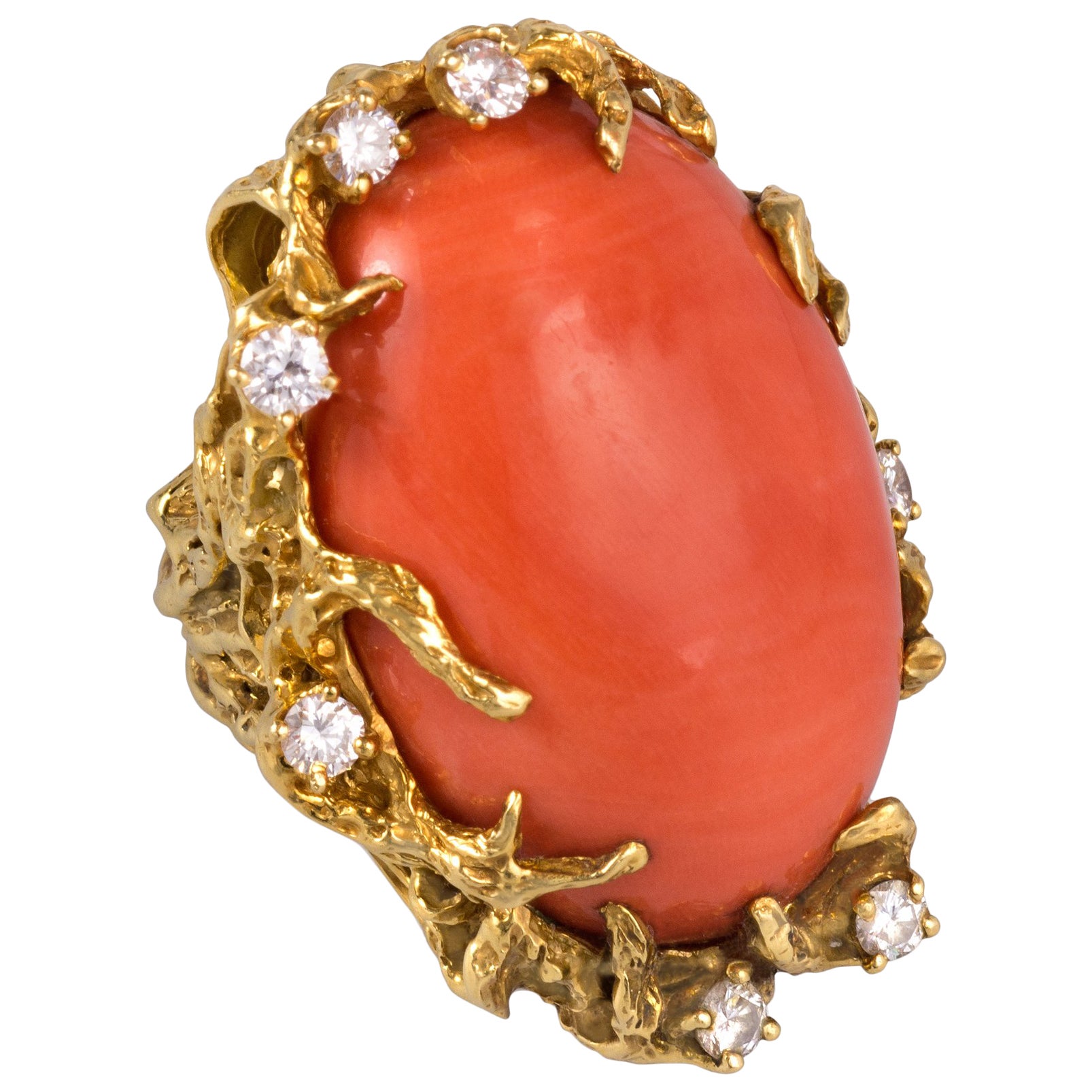 Arthur King 18 Karat Yellow Gold Baroque Pearl Ring For Sale at 1stDibs