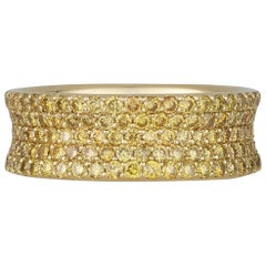 Natural Colored Yellow Diamond Eternity Band