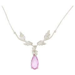 Frederic Sage 4.18 Carat Imperial Topaz Diamond Necklace