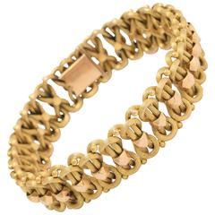 19th Century French Gold Fancy Link Chain Bracelet