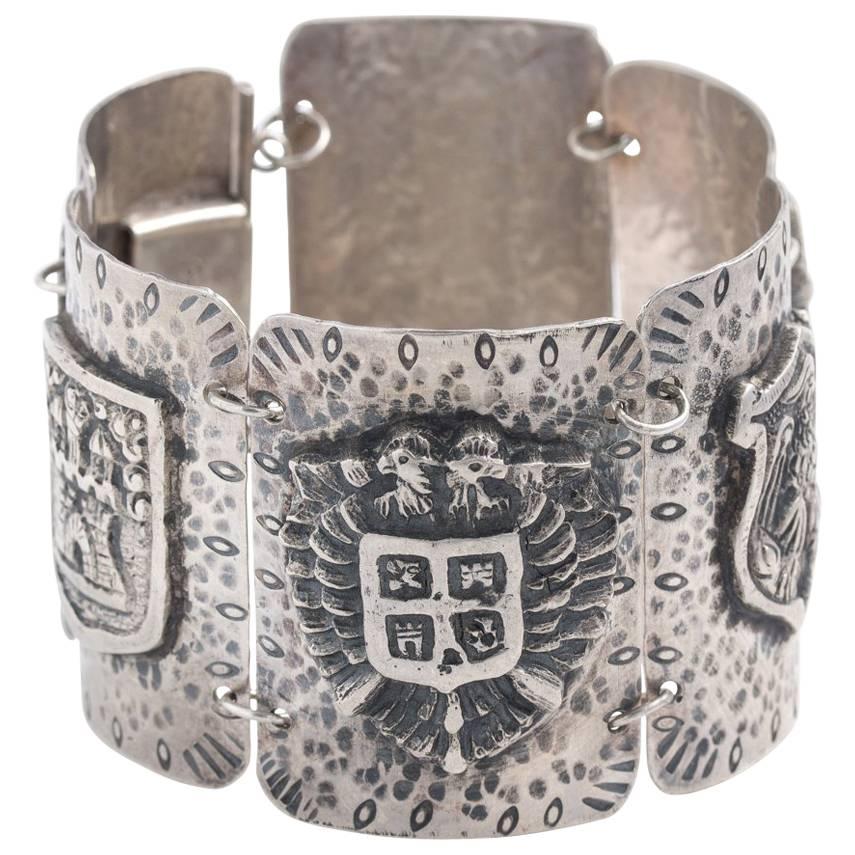 Silver Shield Bracelet For Sale