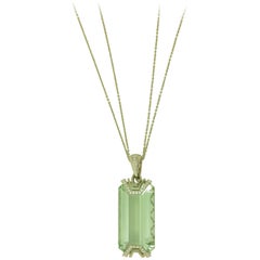Frederic Sage 41.50 Carat Fine Green Aquamarine Diamond Pendant Necklace