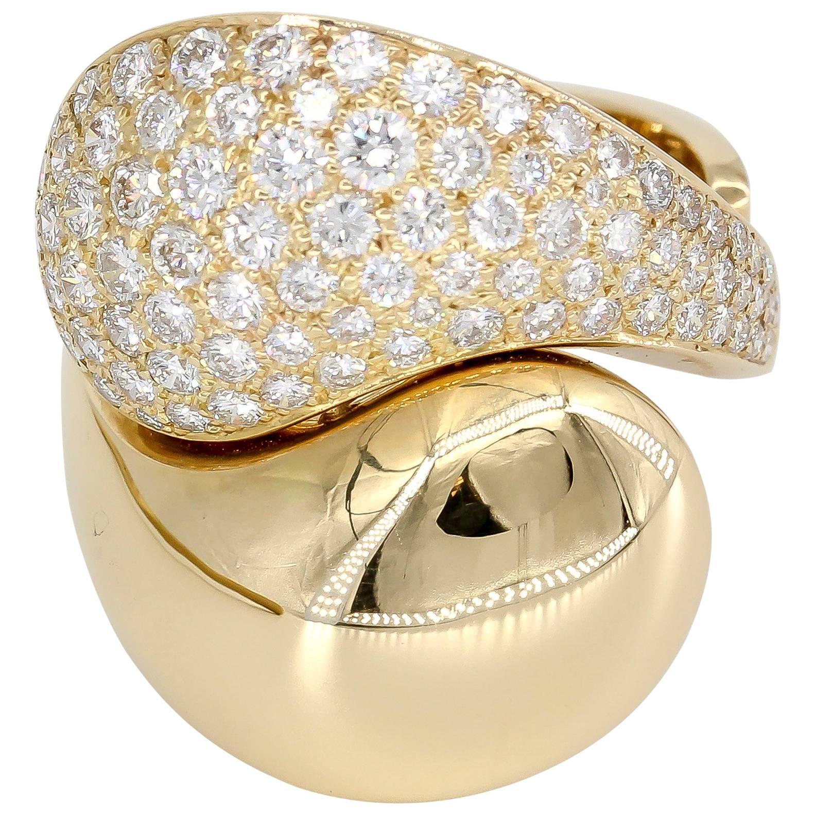 Cartier Diamond Gold Yin Yang Ring