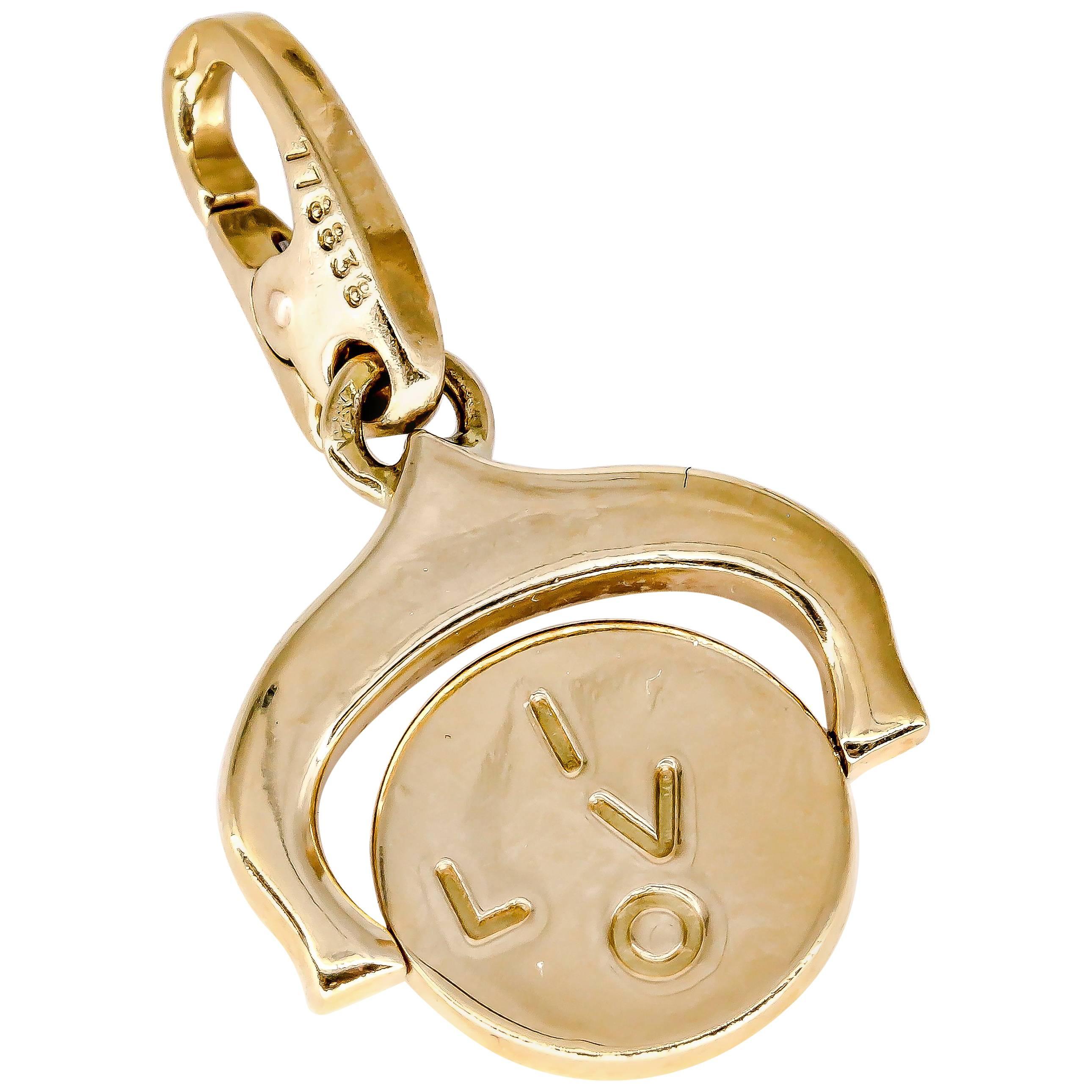 Cartier "I Love You" Yellow Gold Flip Charm