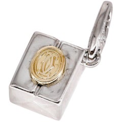 Cartier White and Yellow Gold Logo Charm