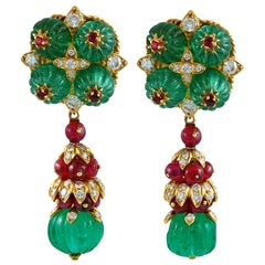 Van Cleef & Arpels Emerald Ruby Earclips 1