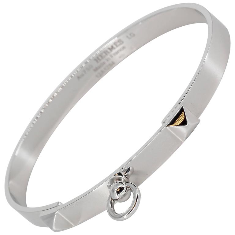 hermes white and gold bracelet