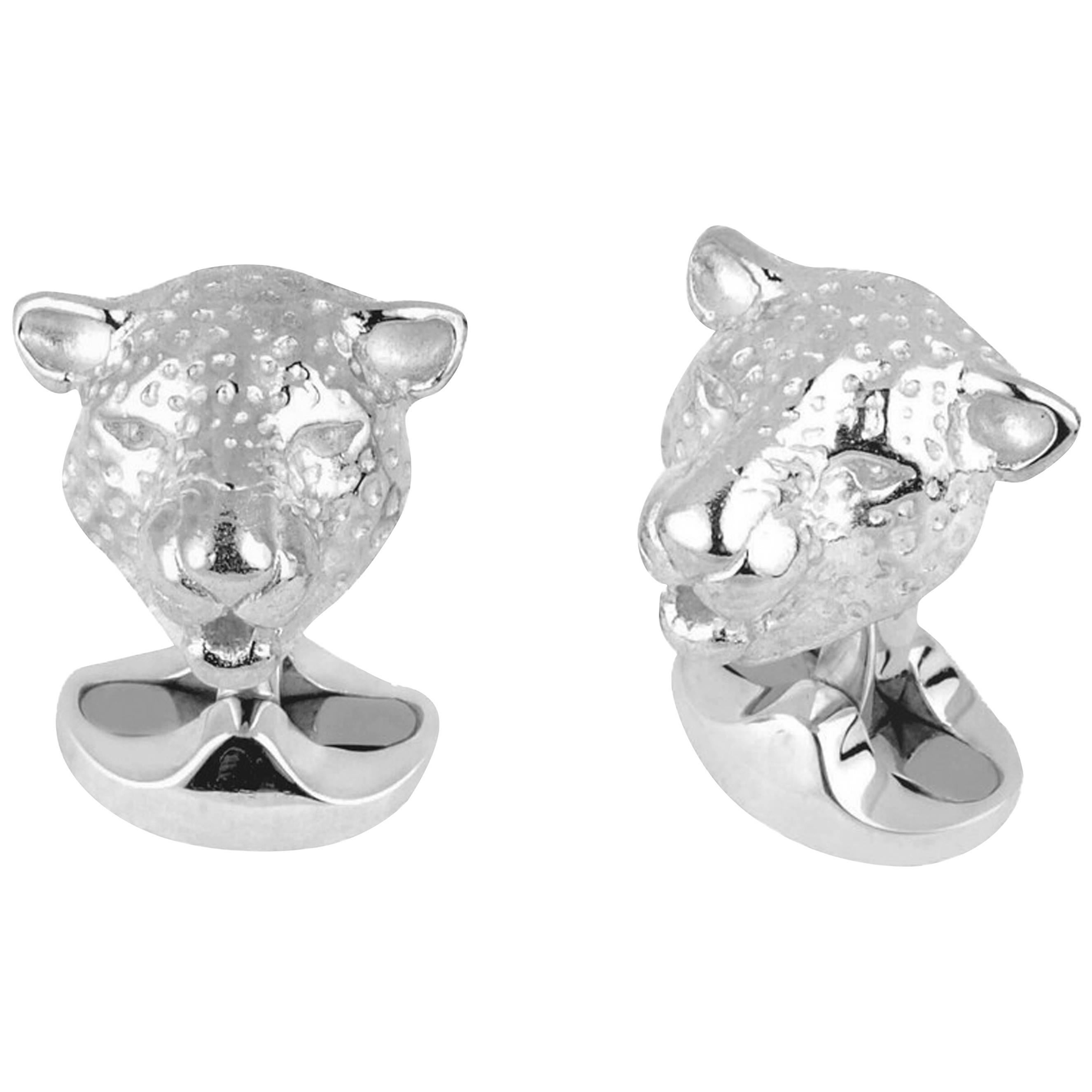 Deakin & Francis Leopard Head Cufflinks For Sale