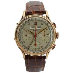 Baume & Mercier by Wakmann Rose Gold Triple Date Chronograph wristwatch 9
