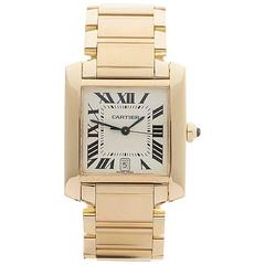 Cartier Tank Francaise 18 Karat Yellow Gold Gents 1840 or W50001R2, 2010s
