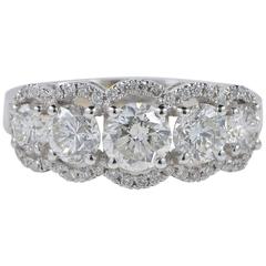 Luxury Contemporary 2.60 Carat Diamond Five-Stone Ring