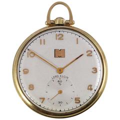 1948 Yellow Gold Lord Elgin Pocket Watch Presented by Monsanto 6