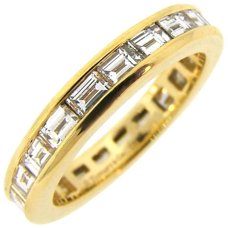 Tiffany and Co. Diamond Yellow Gold Eternity Band Ring at 1stDibs