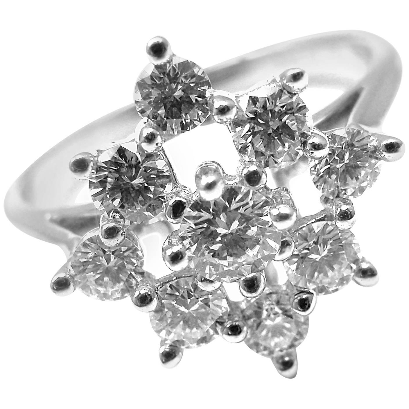 Tiffany & Co. Diamond Cluster Cocktail Platinum Ring