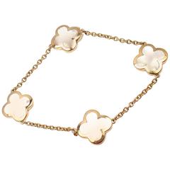 Van Cleef & Arpels Pure Alhambra Mother-of-Pearl Yellow Gold Bracelet