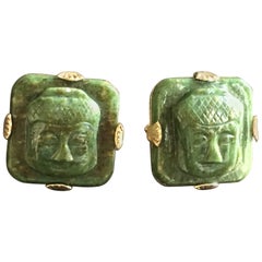 Yalokiam Cufflinks Carved Antiques Jade 4