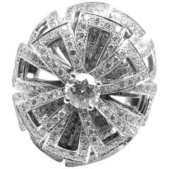 Chanel Diamond Large White Gold Flower Ring 4