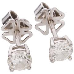 1.58 Carat Brilliant Cut Diamond white gold Studs 5