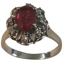 Pink Tourmaline Diamond white gold Ring 3