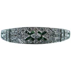 Tsavorite 4.55 Carat White Diamond White Gold Bracelet 7
