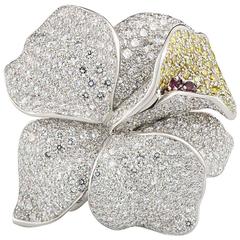 Cartier Caresse D'Orchidees Ruby Diamond Platinum Ring