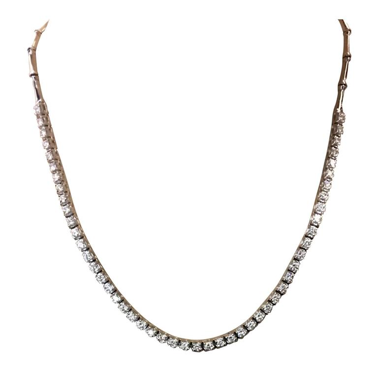 Diamond White Gold Necklace For Sale at 1stdibs