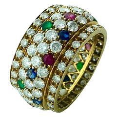 Emerald Sapphire Ruby Diamond Gold Ring 1