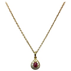 Van Cleef & Arpels Ruby Diamond Gold Pendant Necklace