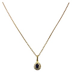 Van Cleef & Arpels Sapphire Diamond Pendant Gold Necklace