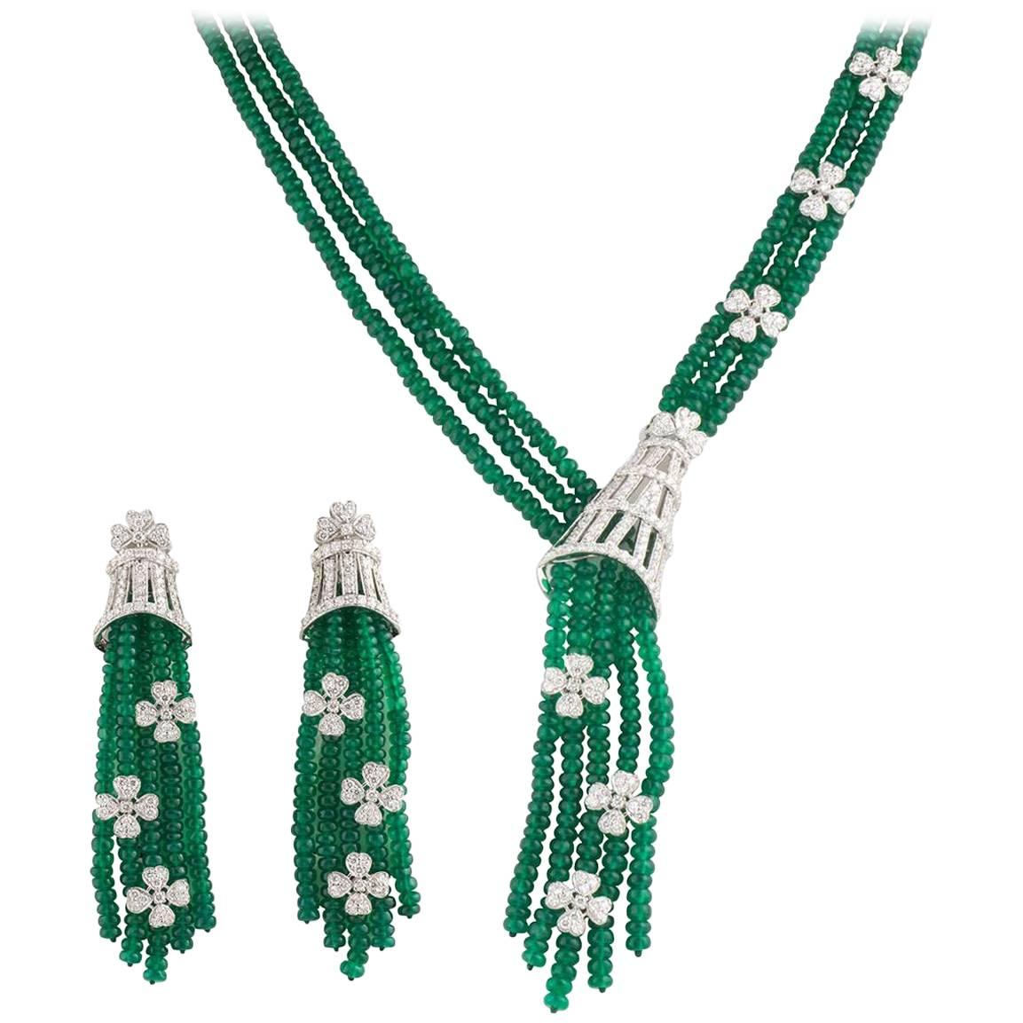 Emerald and Diamond Jewellery Suite