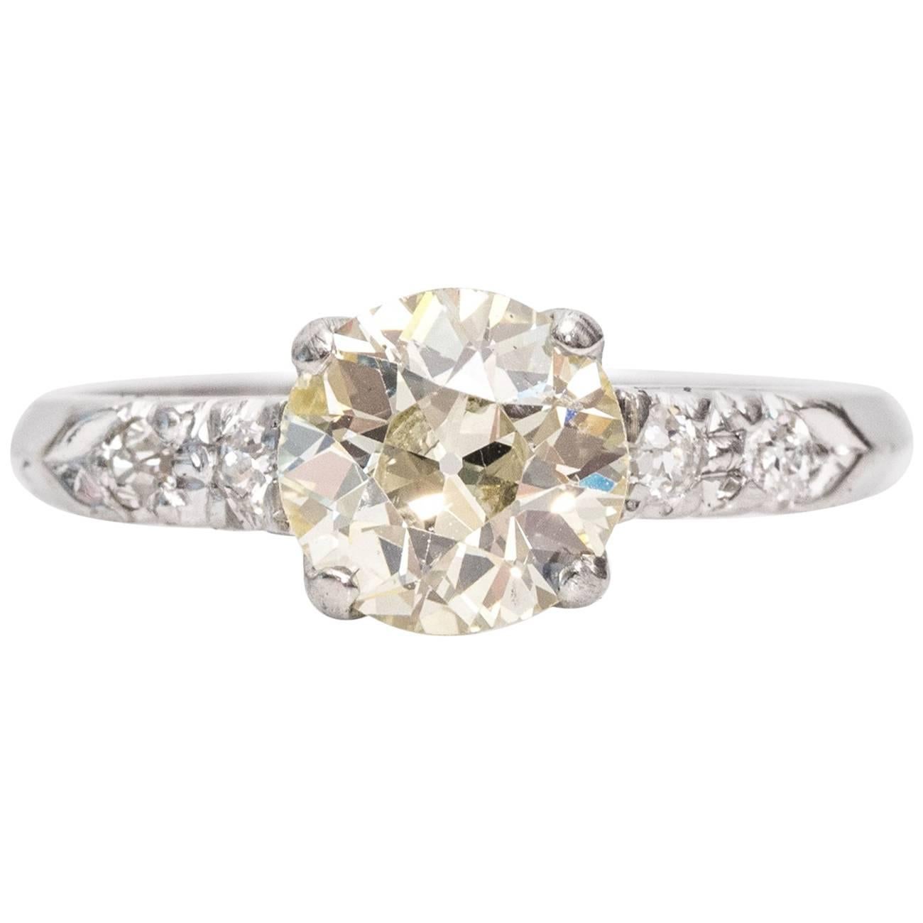 1925 Art Deco GIA Certified 1.19 Carat Diamond Platinum Engagement Ring