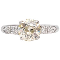 1925 Art Deco GIA Certified 1.19 Carat Diamond Platinum Engagement Ring