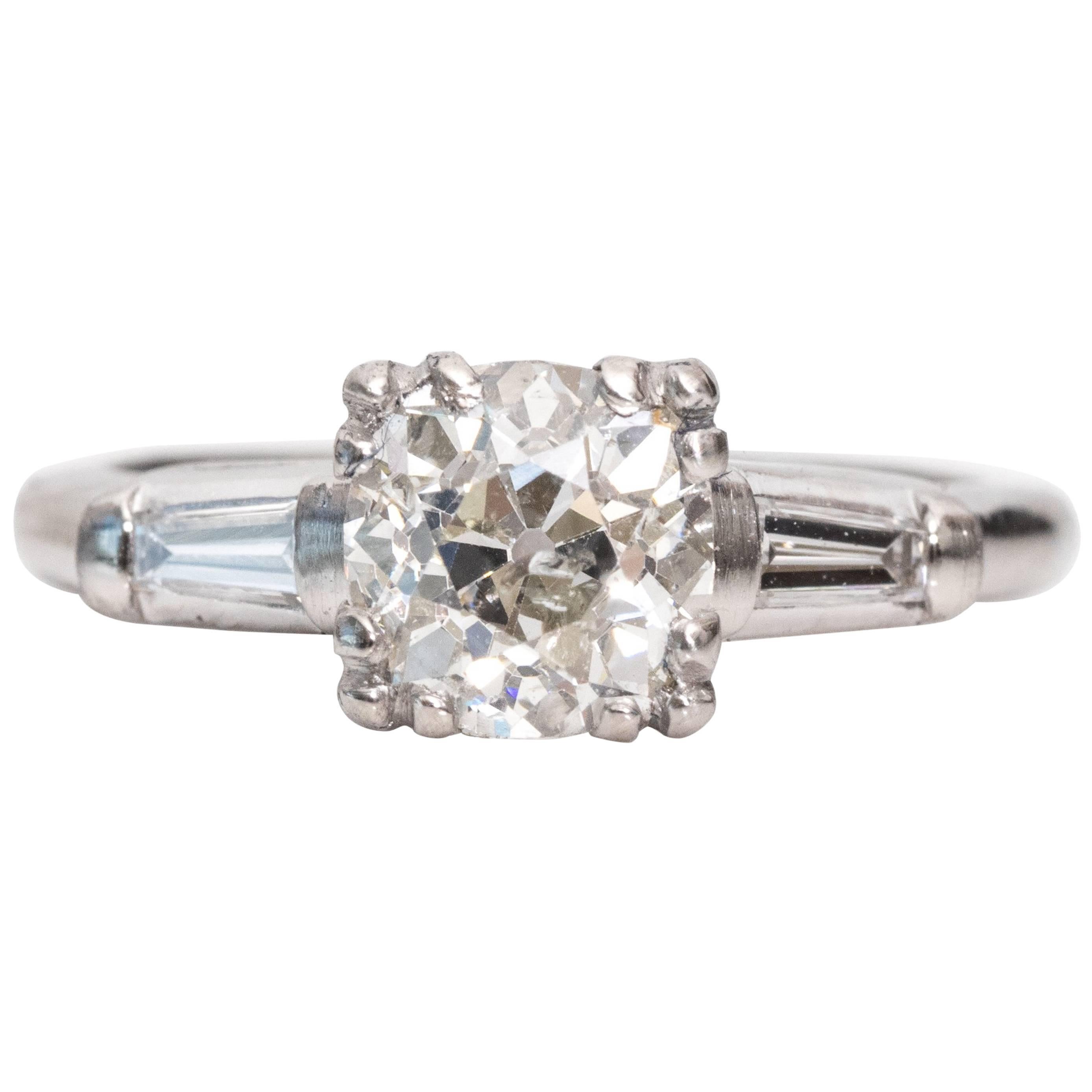 1920s Art Deco 1.14 Carat GIA Certified Diamond Platinum Engagement Ring