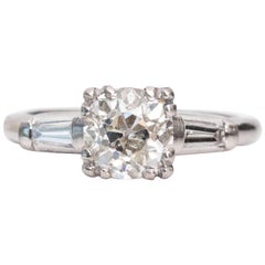 1920s Art Deco 1.14 Carat GIA Certified Diamond Platinum Engagement Ring