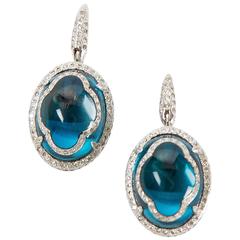 White Gold Earrings with Topaz and White Diamonds by Opera, Italian Attitude 10