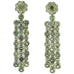 Green Sapphire Dangle Earrings, 16.06 Carat 3