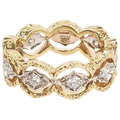 Yellow Gold Ring with White Diamonds by Opera, Italian Attitude