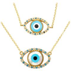 Amedeo Mother-of-Pearl Rhodium-Plated Sterling Silver Evil Eye Necklace 6