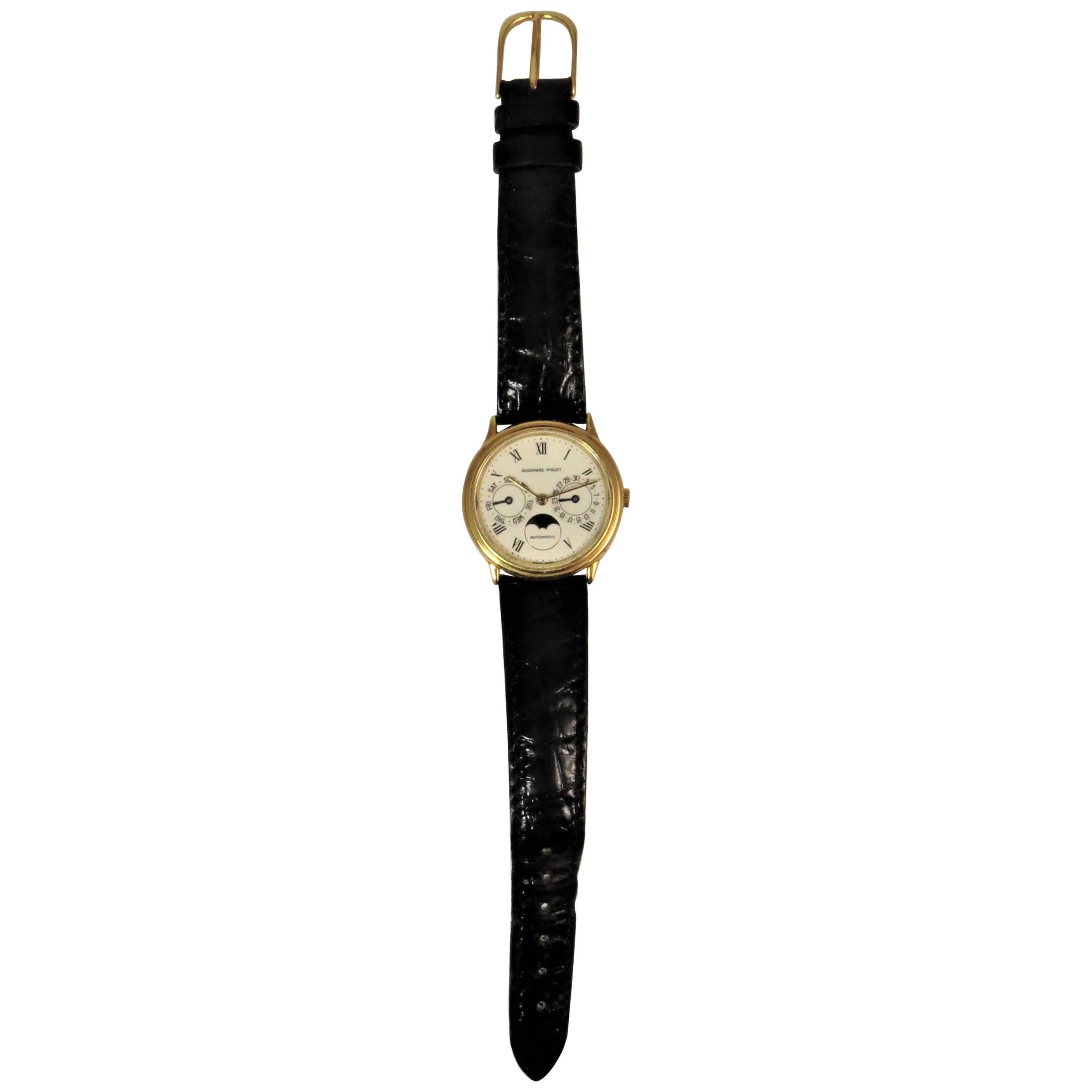 Audemar Piquet Yellow Gold Automatic Strap Wristwatch