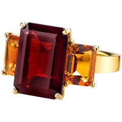 Garnet and Citrine Ring