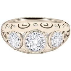 Marisa Perry Three-Stone Diamond White Gold Ring