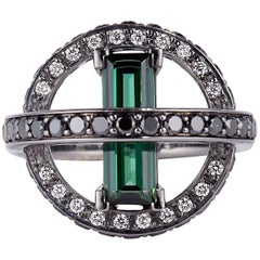 Cushla Whiting 'Orbit' Tourmaline Black White Diamond Ring