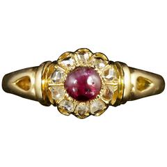 Antique Victorian Ruby Diamond 18 Carat Ring, circa 1900
