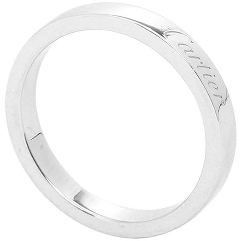 Cartier Signed Platinum Band Ring