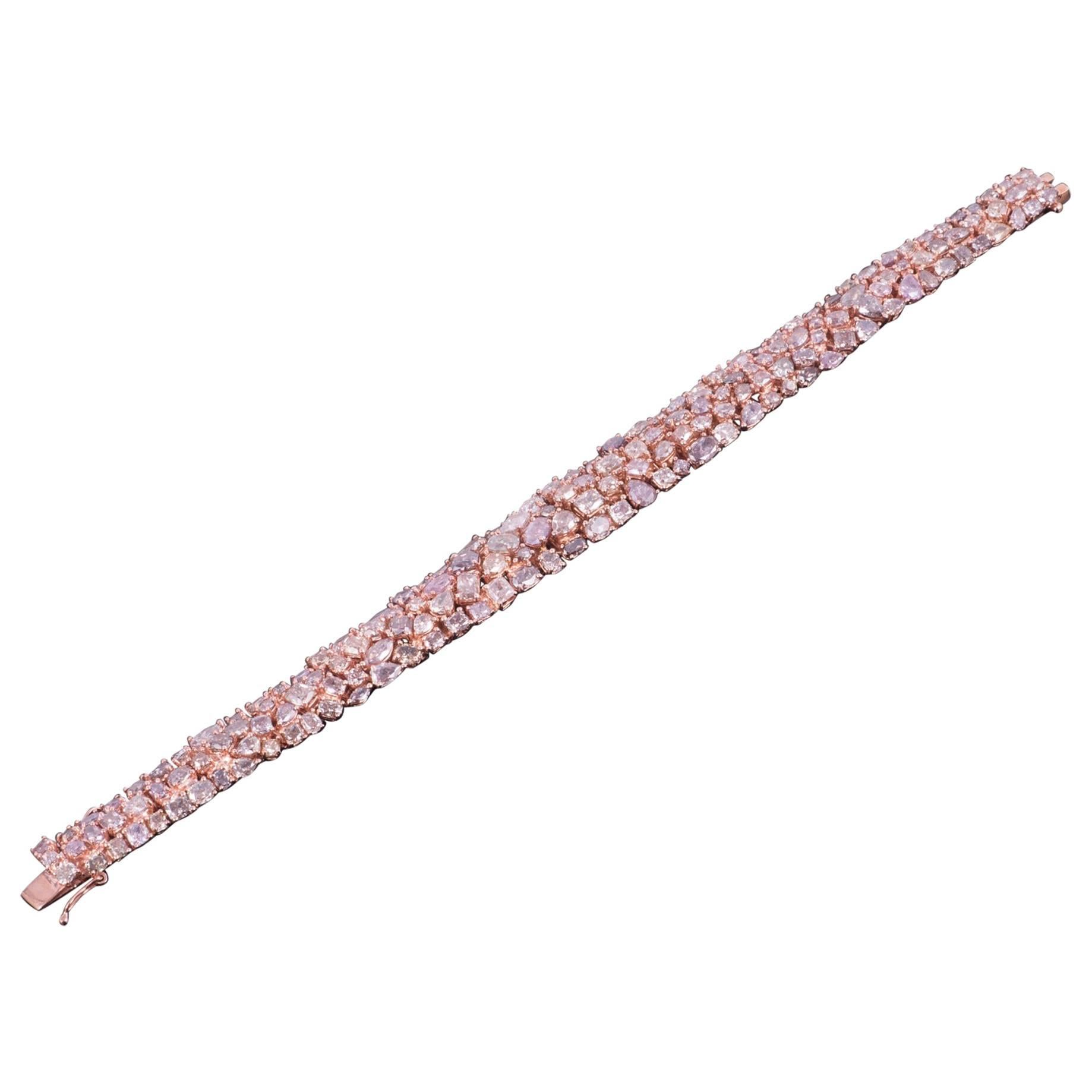 Magnificent Pink Diamond Rose Gold Bracelet