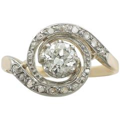 1910s Diamond and Yellow Gold Twist Ring 9